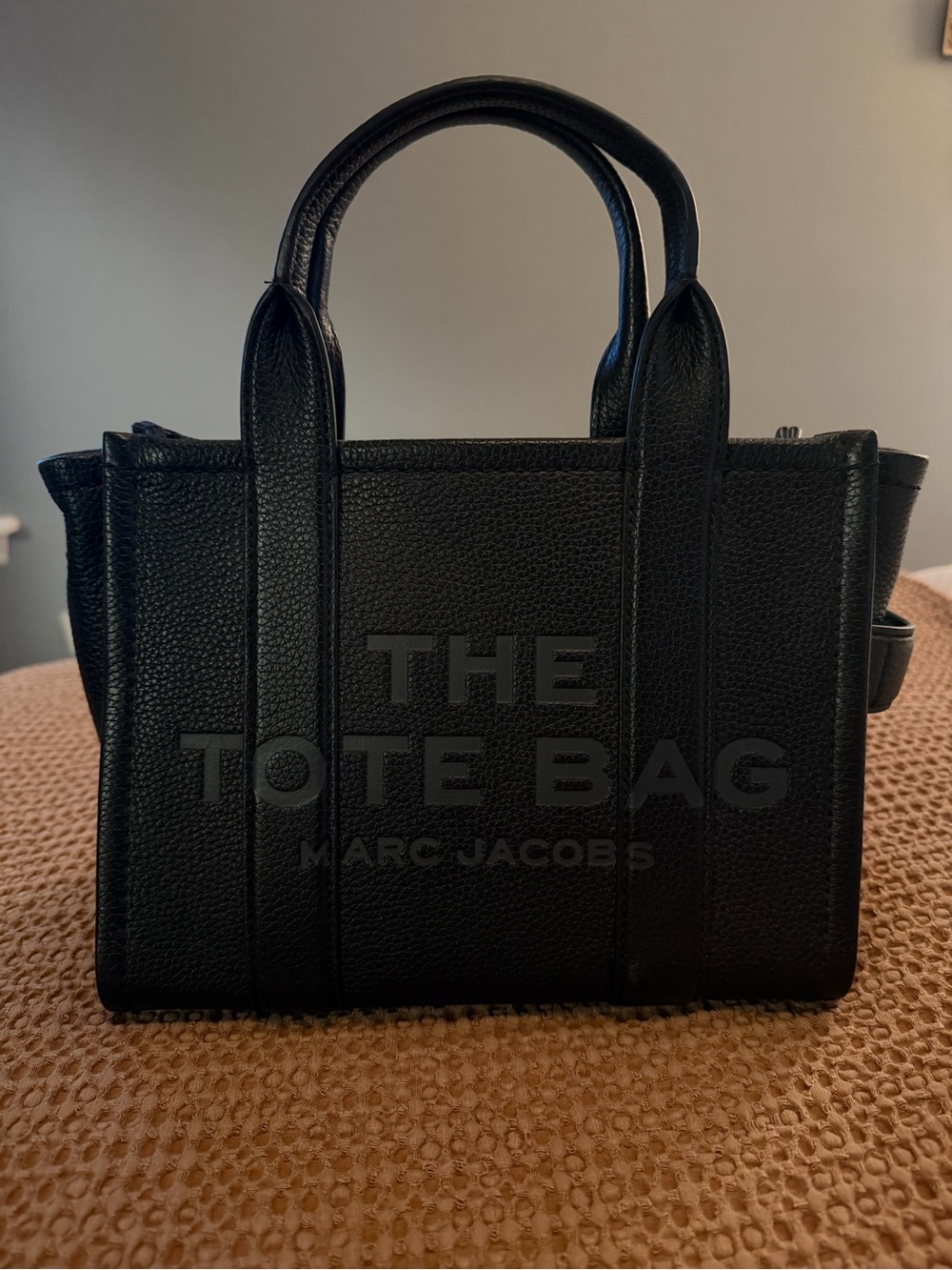 Marc Jacob’s The Leather Small Tote Bag in black pebbled leather